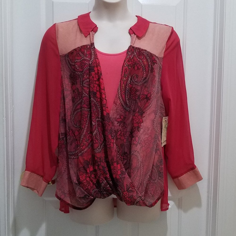 NWT Long Sleeve One World Blouse Size 1X